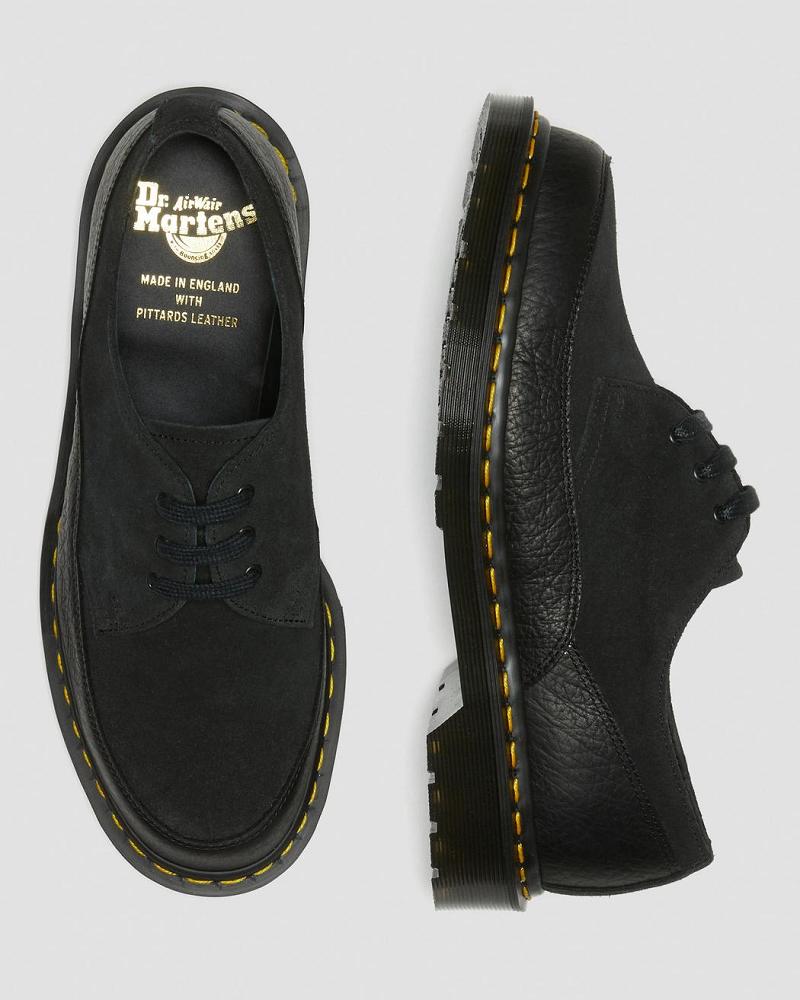 Black Men's Dr Martens 1461 Guard Made in England Leather Lace Up Shoes | CA 579YXF